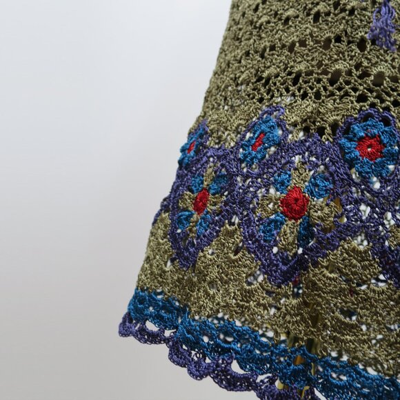 NWT St. Tropez West Crochet Midi Dress Size L Olive/Mossy Green - Picture 8 of 16